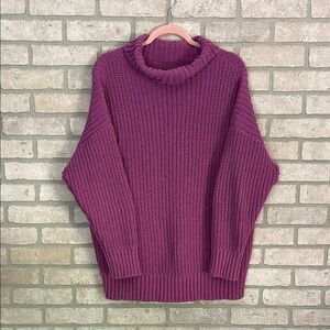 Aerie Bright Purple Knit Sweater- Size L